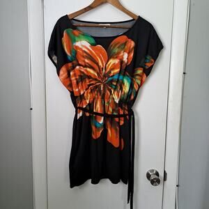 Charlotte Russe Floral Printed Belted Top Size Medium